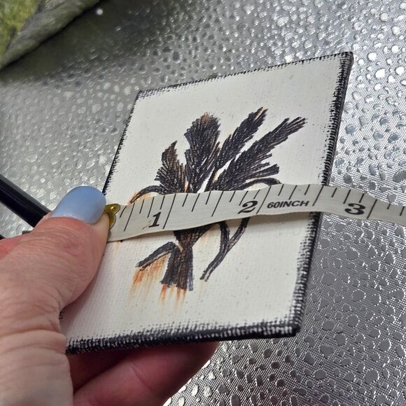 "5/$25" Mini Handpainted Watercolor Art Canvas W/Easel Wheat Grass Fall Harvest - Picture 6 of 6